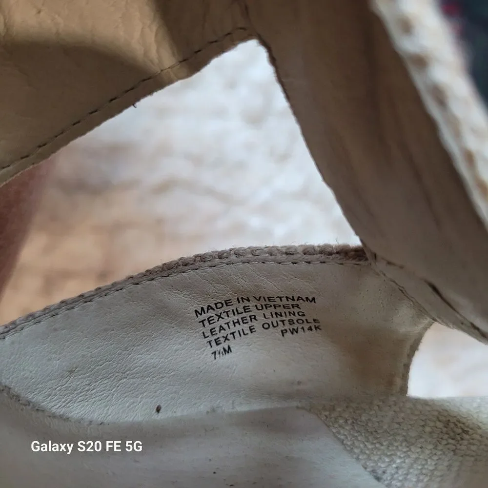 Michael Kors Wedge Sandals – Neutral Linen Fabric 7.5 SB9